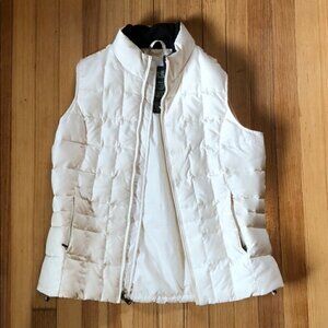 Eddie Bauer Cream Premium Goose Down Vest Size XXL